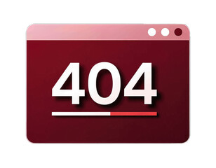 404 Error Code in Red Web Browser Window