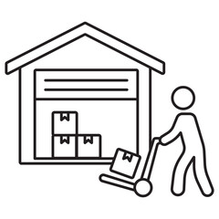 Warehouse icon, Warehouse Worker, Inventory Handler, Logistics Staff, Stock Coordinator, vector