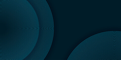 Dark green abstract background with dynamic glowing circle lines. Minimalist and modern background concept for covers, banners, brochures, presentations and certificates. EPS. 5