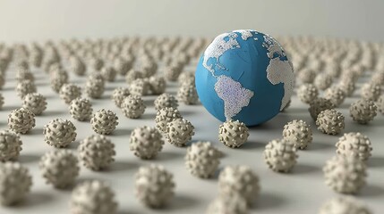 Global inflation impact illustrated by earth model surrounded by rising economic pressure symbols