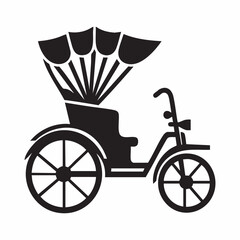 Silhouette of a rickshaw