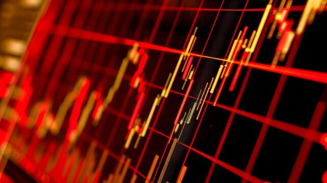 Dramatic decline in stock market graph shows significant downward trend and market drop