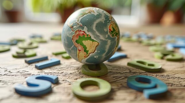 Global economic pressure  earth model surrounded by percentage symbols illustrating inflation impact