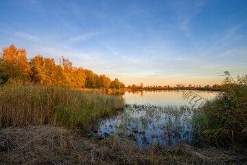 Linum lakes close to Fehrbellin, Brandenburg, Germany