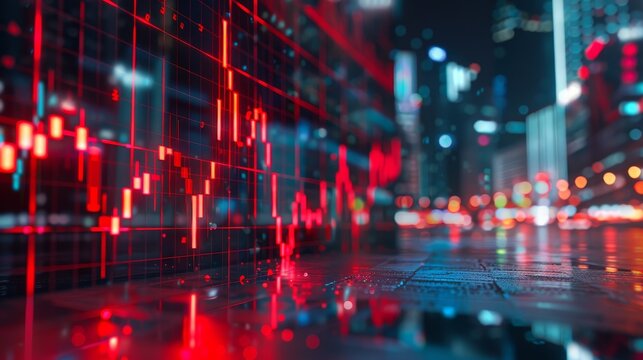 Stock market graph shows dramatic decline, indicating significant market downturn and losses