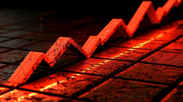 Dramatic decline in stock market graph illustrates significant drop in market performance - Powered by Adobe