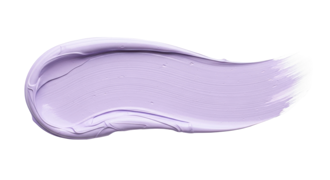 Lavender paint stroke PNG isolated on transparent background, creamy cosmetic swatch for beauty and design projects
