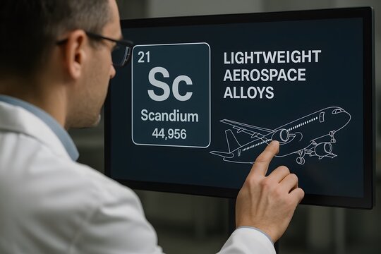 Scientist examining a modern computer for the concept of technology and industry.