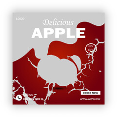 Apple Fresh fruits social media post design template