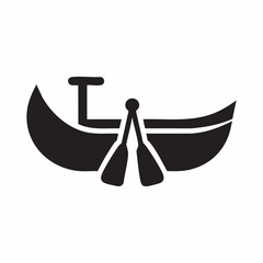 Canoe and paddle icon