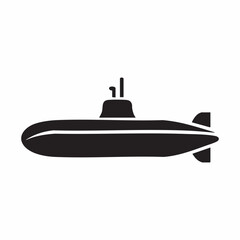 Black silhouette icon of a submarine