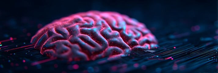 A vibrant, digital depiction of a brain with glowing elements, emphasizing the intersection of technology and neuroscience.