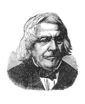Jules Michelet, 1798 - 1874, French historian and philosopher. Pioneer of romantic historiography and national identity studies, old vintage illustration, 1899