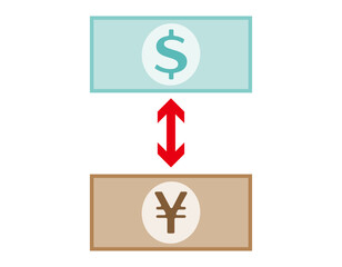 お金のイラスト　紙幣　為替