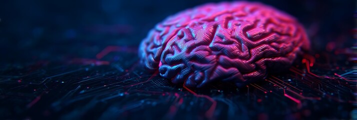 A vibrant, abstract representation of a brain with electric circuits, symbolizing the intersection of technology and human cognition.