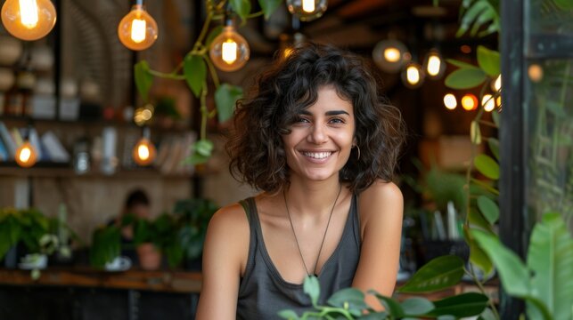 Cheerful travel agent in contemporary office setting assisting clients with vacation plans