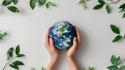 Earth day celebration on white background  promoting awareness for world environment day