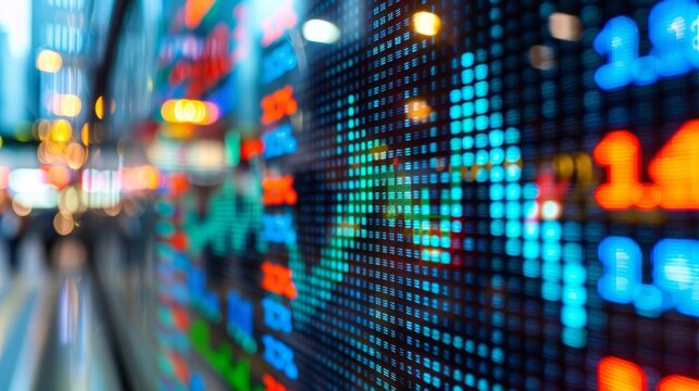 Radiant green stock market chart displaying upward trends on a digital screen representing growth