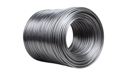  Coil of Steel Wire Isolated on Transparent Background