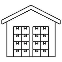 Depot iocn, Storage Depot, Logistics Center, Distribution Hub, Inventory Warehouse, vector
