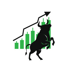 Bull Market Uptrend Candlestick Trading Icon Vector