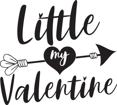 Cute little my valentine heart illustration
