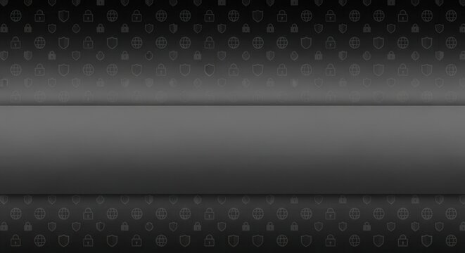 A sleek dark background featuring subtle security icons, ideal for technology and cybersecurity themes. Perfect for digital presentations and websites.