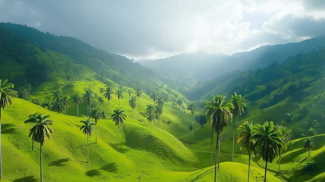  salento valle de cocora vibrant green hills columbia landscape video