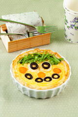 Vegetable and Cheese Quiche, Recipe for Kids