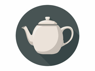 Elegant Teapot Illustration for Tea Time and Cozy Beverages with Clean Vector Design