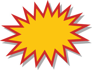 Yellow Starburst Shape Icon - Blank Sale Sticker Explode Vector Starburst, Shape, Icon, Yellow, Blank, Sale, Sticker, Explode,