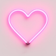Neon Heart Light Icon for Valentine and Modern Decor