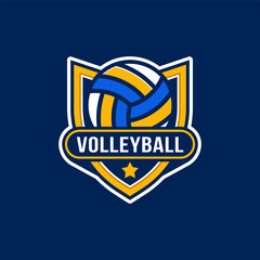 volleyball logo badge template