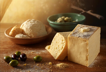 Yellow cheese. Generative AI.