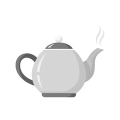 Minimalist grey scale teapot illustration evokes a sense of calm and tranquility