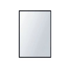 Fototapeta premium Rectangular glass mirror with thin black frame isolated on transparency background, sleek modern design reflecting soft light with clean surface