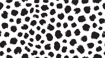 A detailed close up of a black and white spotted pattern resembling animal print