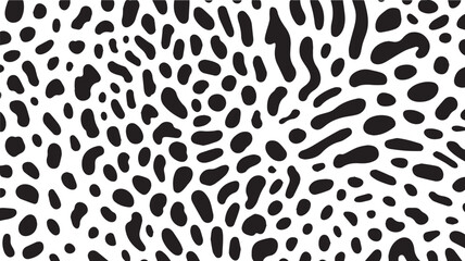 A seamless pattern of black irregular shapes on a white background surface design