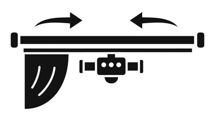 Smart curtain controller icon representing an automated window covering system and modern home automation technology