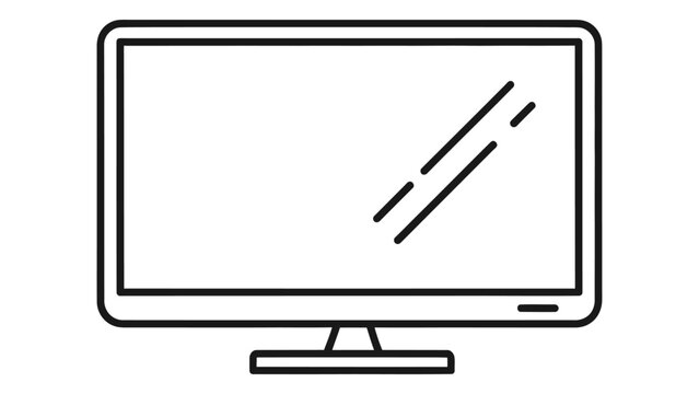 Oled tv outline icon illustrating modern organic light-emitting diode television screen technology, flat vector graphic