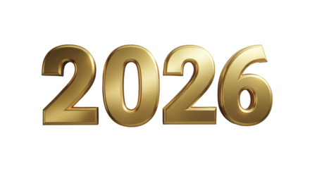 Golden 2026 Number - Year Celebration and Future Milestone