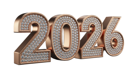 Elegant Diamond-Studded Numbers 2026 for a Sparkling New Year Design
