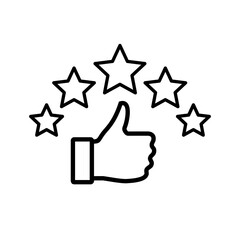 humb up sketch icon for web and mobile. Drawn hand. Like and star.