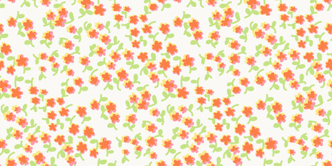 Playful red overprint flowers on white background for Valentine themes