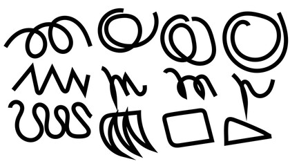 Set of vector line art