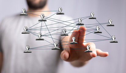 Visual representation of interconnected networks, highlighting collaboration, communication, and relationships within a system or community.  Su
