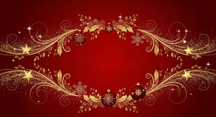 christmas background with golden ornament