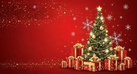 christmas card with christmas tree