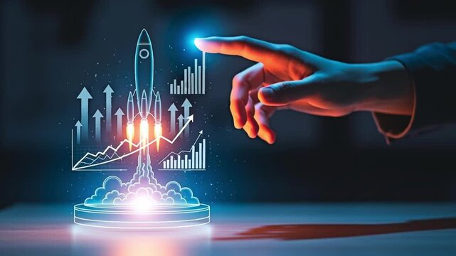 A rocket launch for the concept of technology.