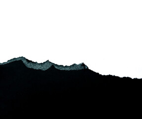 Black Torn Paper Edge Texture on White Background